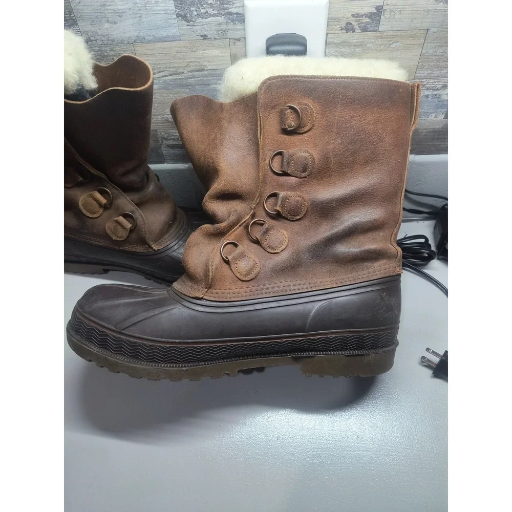 Vintage LaCrosse Iceman 70436 Winter Pac Boots Men's Size 11 Made In USA Leather